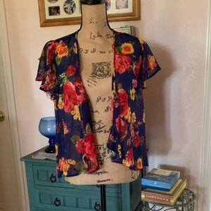 SPOILED Colorful Sheer Kimono Duster Size L